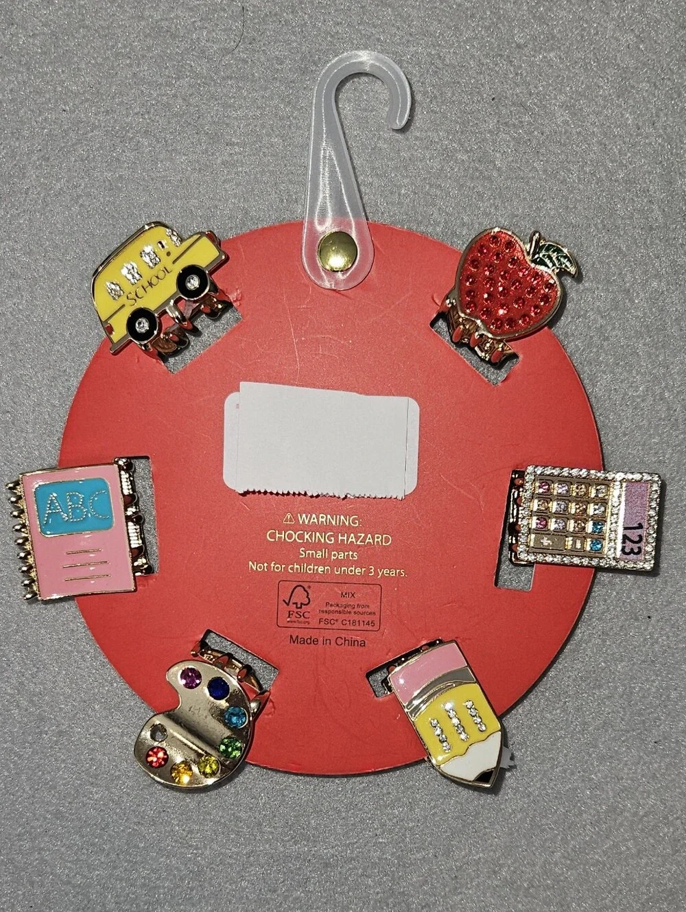 Piper K NWT School-Themed Mini Hair Clips – Viral Enamel Collection 📚🍎✏️